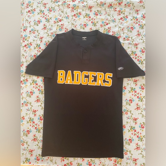 Rawlings “Badgers” ball jersey, nice shape, sewn on letters, size small. - Picture 1 of 5